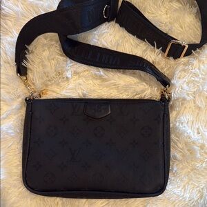 Black Monogram Crossbody Bag New no tag